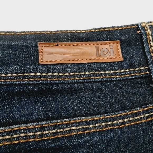 LEI Bootcut Jeans 15 Jr Plus Dark Denim Ashley Low rise Flare Indigo Vtg Y2k - Picture 6 of 11